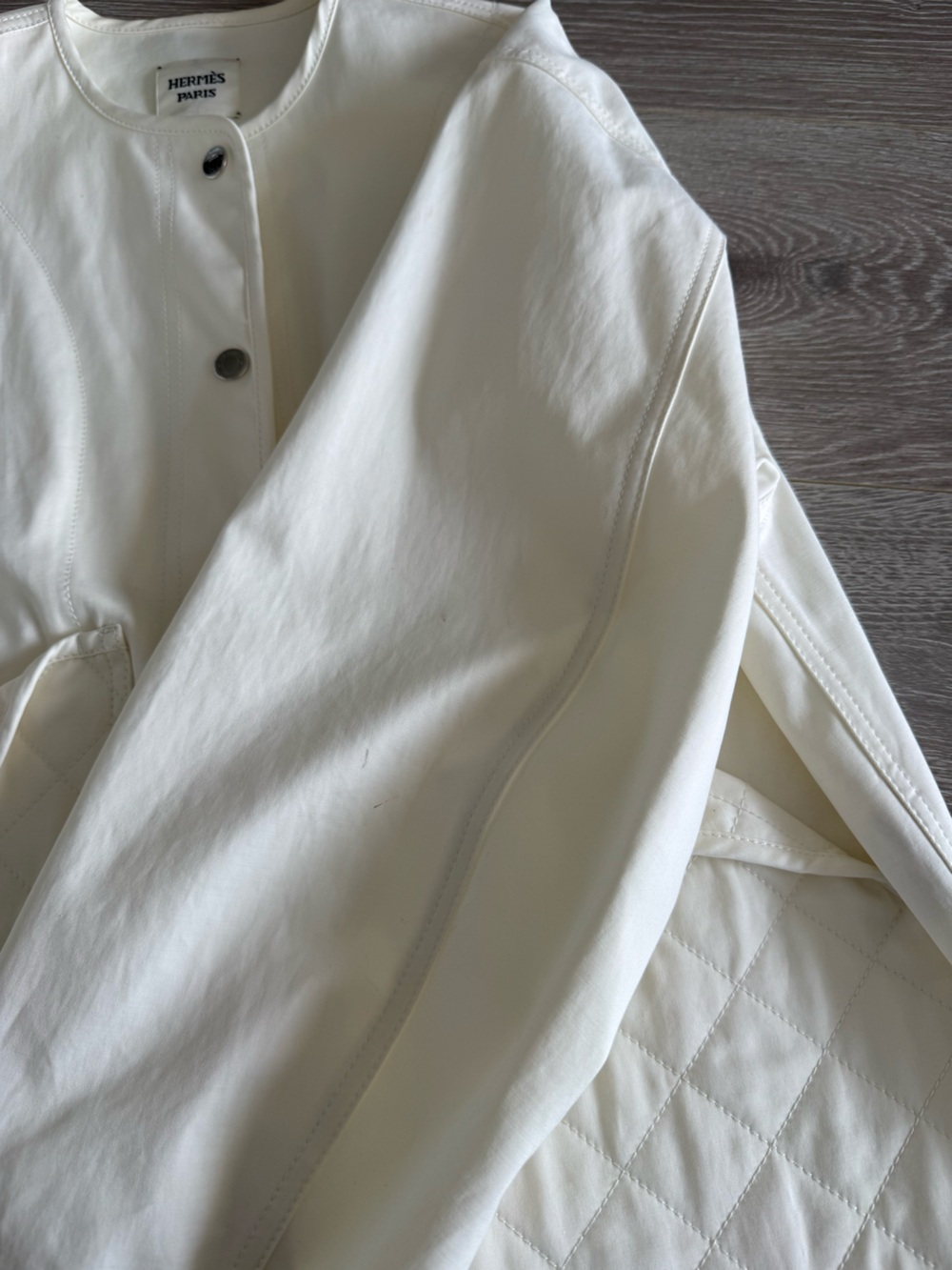 Quilt-Pocket White Women's Jacket - Picture 6 of 8